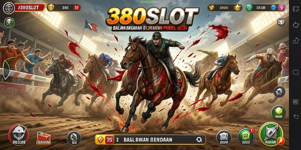 Tangkapan layar gameplay balapan penuh aksi dari 380SLOT.