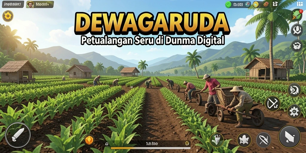 Tampilan gameplay DEWAGARUDA yang menarik saat bertani.