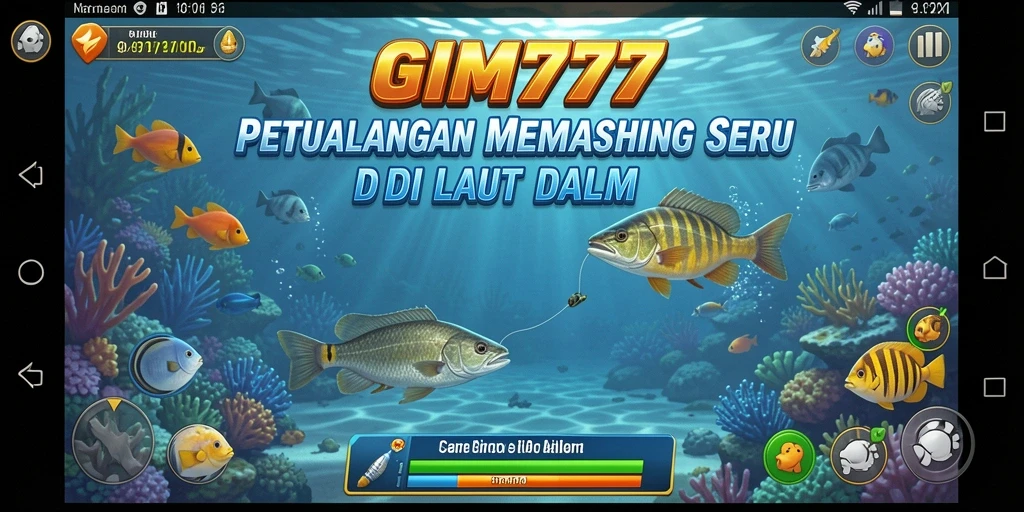 Screenshot GIM777 menunjukkan momen menangkap ikan yang mendebarkan.