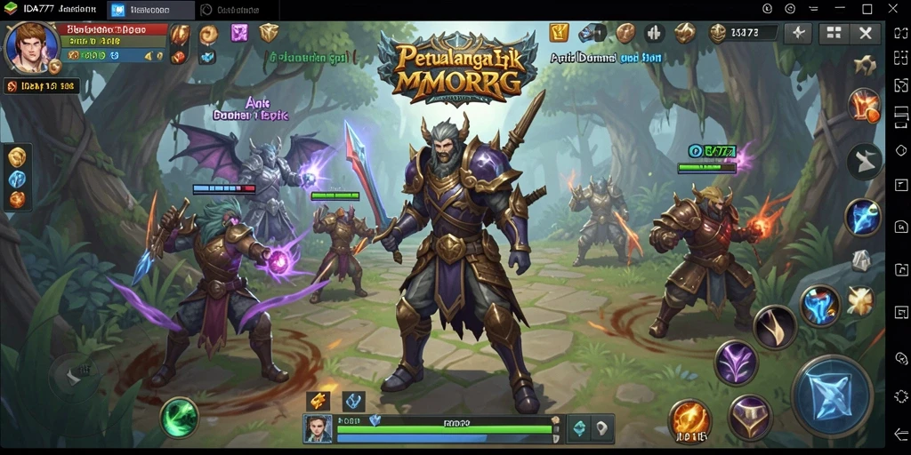 Screenshot gameplay IDA777 menampilkan pertarungan seru di dunia MMORPG.