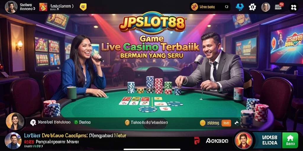 Tampilan gameplay JPSLOT88 dengan dealer profesional di Live Casino.