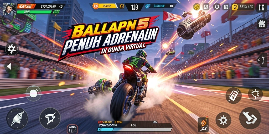 Gameplay seru KATSU5 menampilkan balapan yang menegangkan.