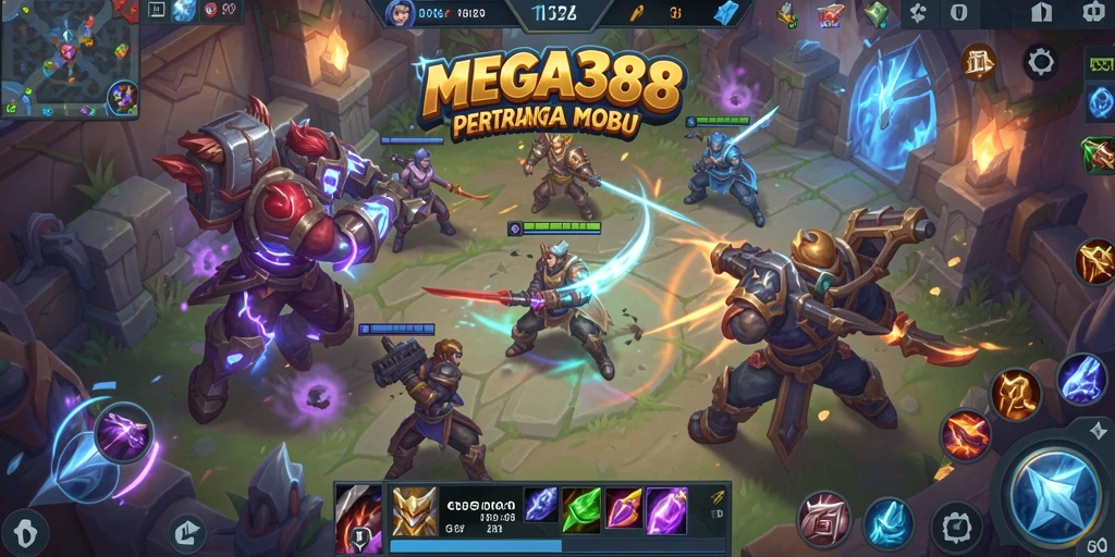 Gameplay seru di MEGA388 dengan pertarungan tim yang epik.