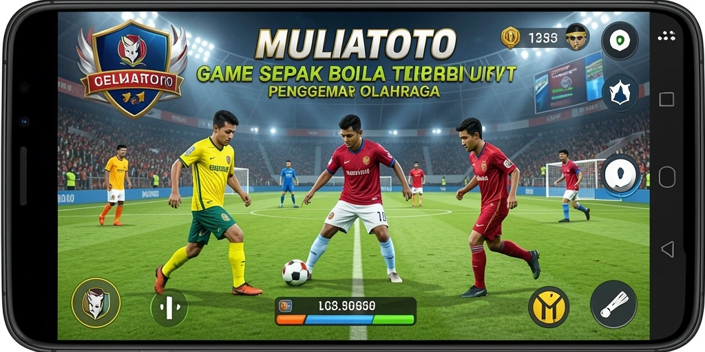 Tampilan gameplay seru di lapangan sepak bola MULIATOTO.