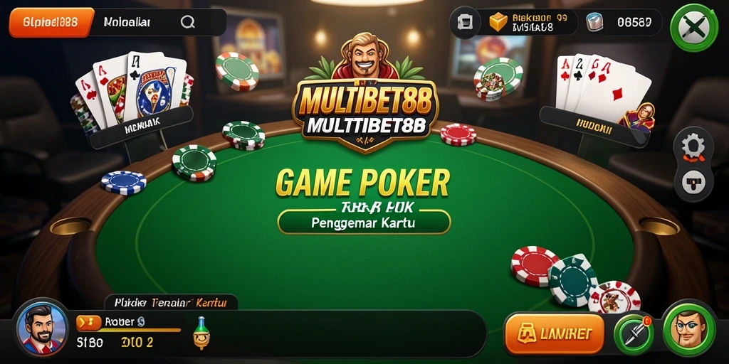 Tampilan gameplay poker yang menarik dan menegangkan.