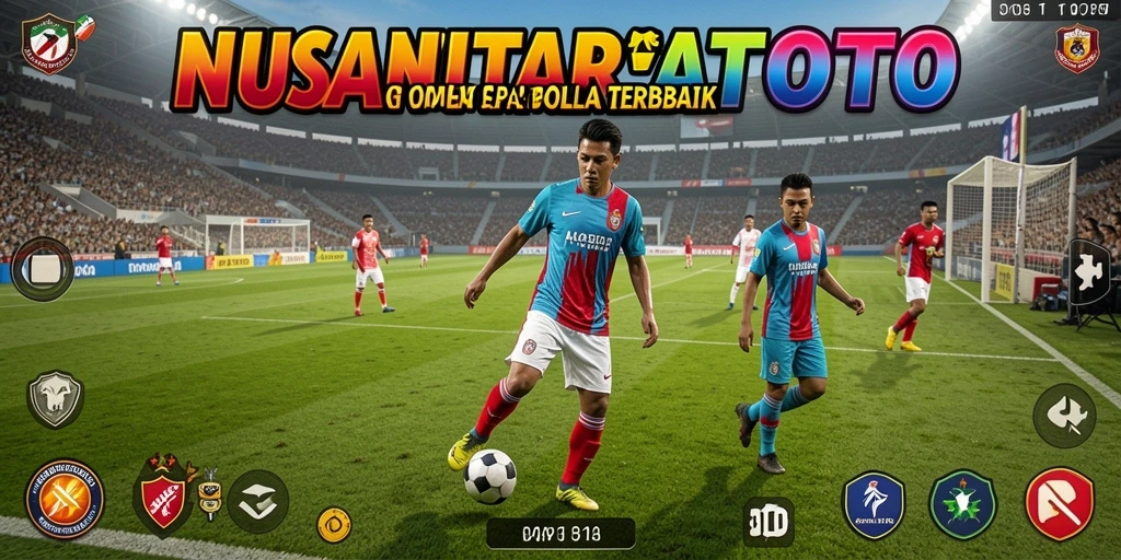 Tangkapan layar utama NUSANTARATOTO yang menampilkan aksi gameplay sepak bola.