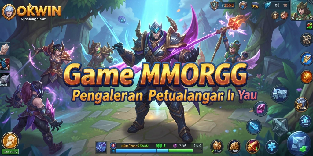 Screenshot dari gameplay seru OKWIN yang menampilkan pertarungan epik.