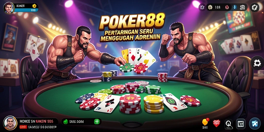Tampilan visual pertarungan intens di POKER88 yang mengesankan.