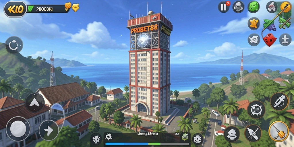 Gameplay PROBET88 yang menantang dalam pertahanan menara.