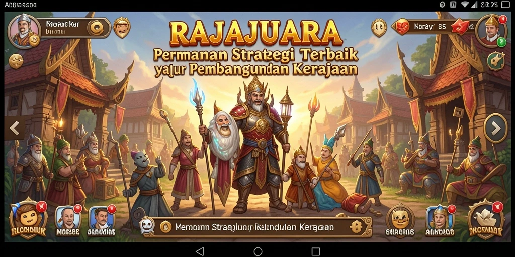Tampilan gameplay RAJAJUARA yang epik dan penuh strategi.